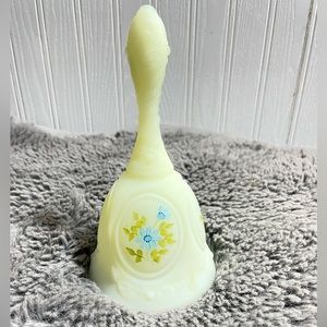 FENTON Hand Painted Blue Flower 
Glass Bell Signed by Artist
6.7"T x 3.4" Round